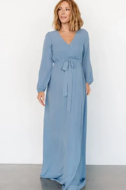 Baltic Born Breanne Faux Wrap Maxi Dress | Slate Blue