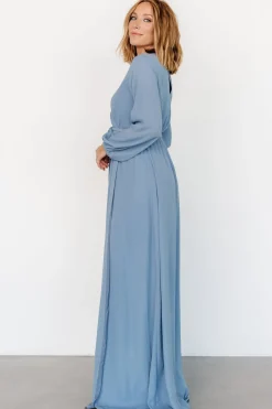 Baltic Born Breanne Faux Wrap Maxi Dress | Slate Blue