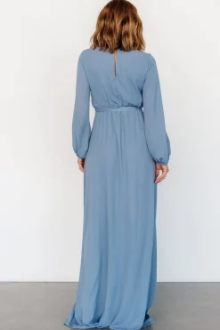 Baltic Born Breanne Faux Wrap Maxi Dress | Slate Blue