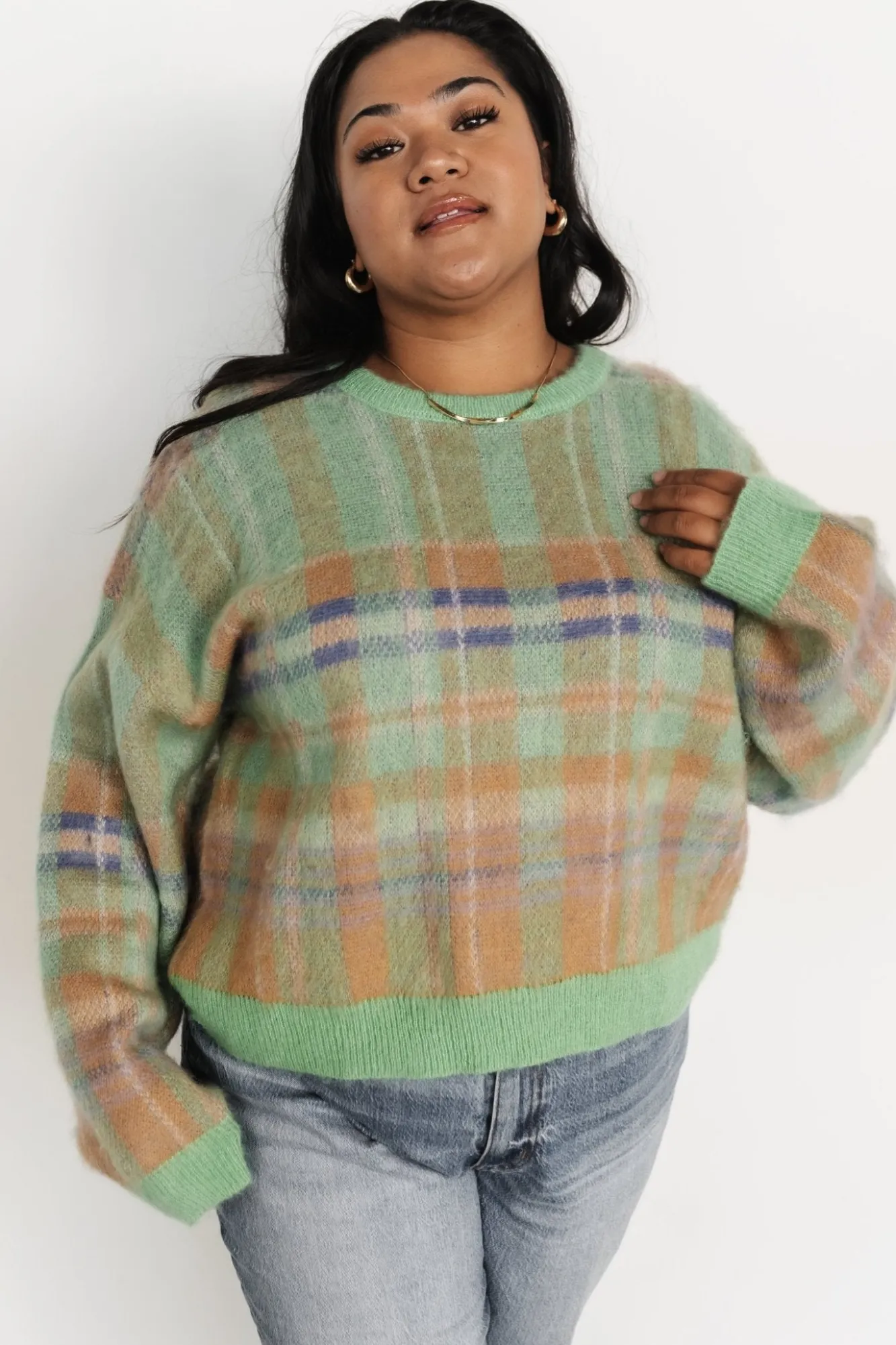Baltic Born Brentridge Plaid Sweater | Green Multi