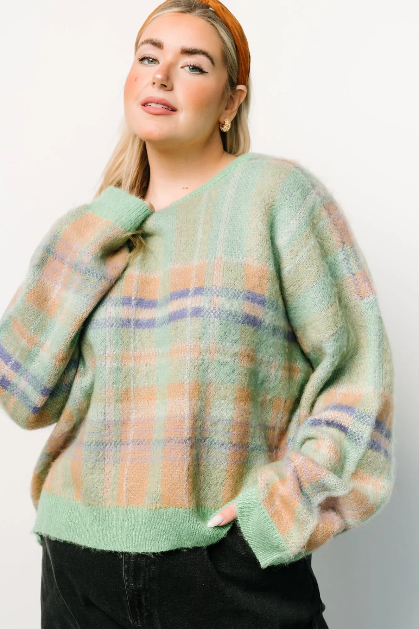 Baltic Born Brentridge Plaid Sweater | Green Multi