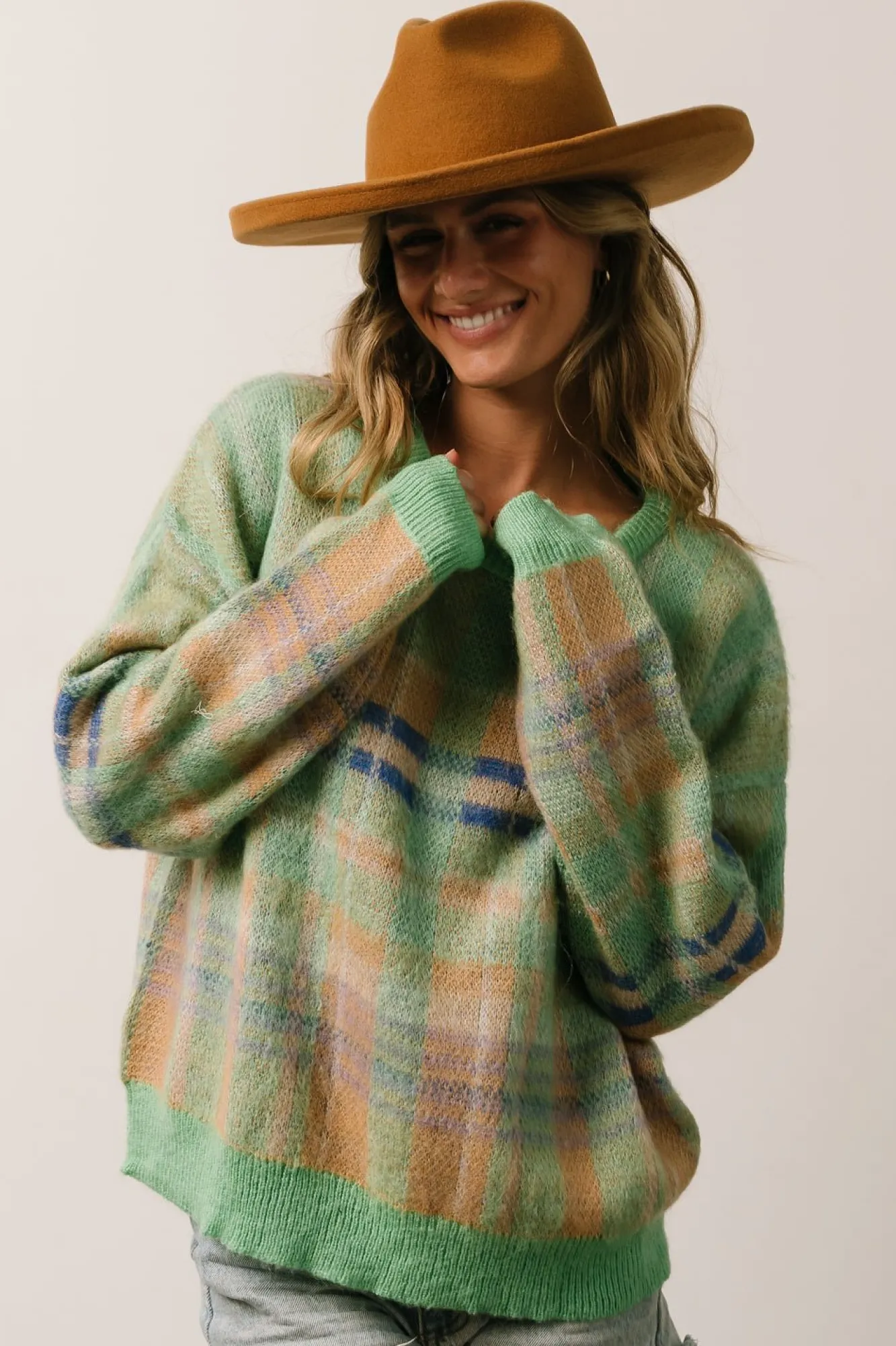 Baltic Born Brentridge Plaid Sweater | Green Multi