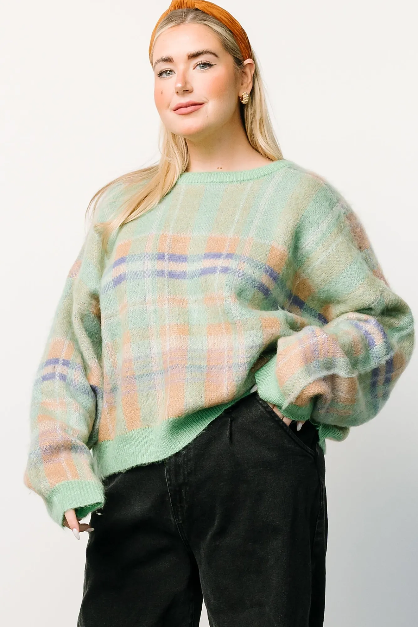 Baltic Born Brentridge Plaid Sweater | Green Multi