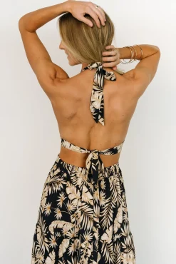 Baltic Born Brett Halter Maxi Dress | Navy Print