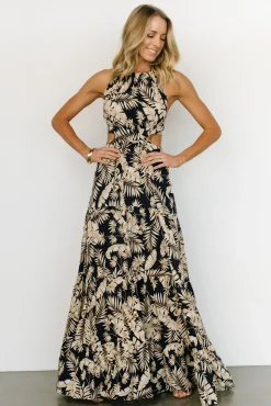Baltic Born Brett Halter Maxi Dress | Navy Print