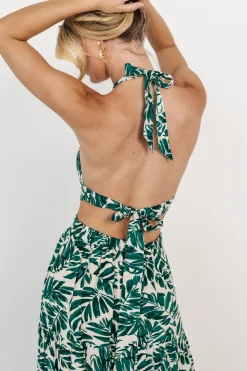 Baltic Born Brett Halter Maxi Dress | Palm Green Print
