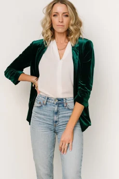 Baltic Born Brinton Velvet Blazer | Dark Green