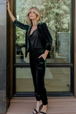 Baltic Born Brinton Velvet Blazer | Dark Green