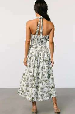 Baltic Born Bristol Halter Midi Dress | Green Print