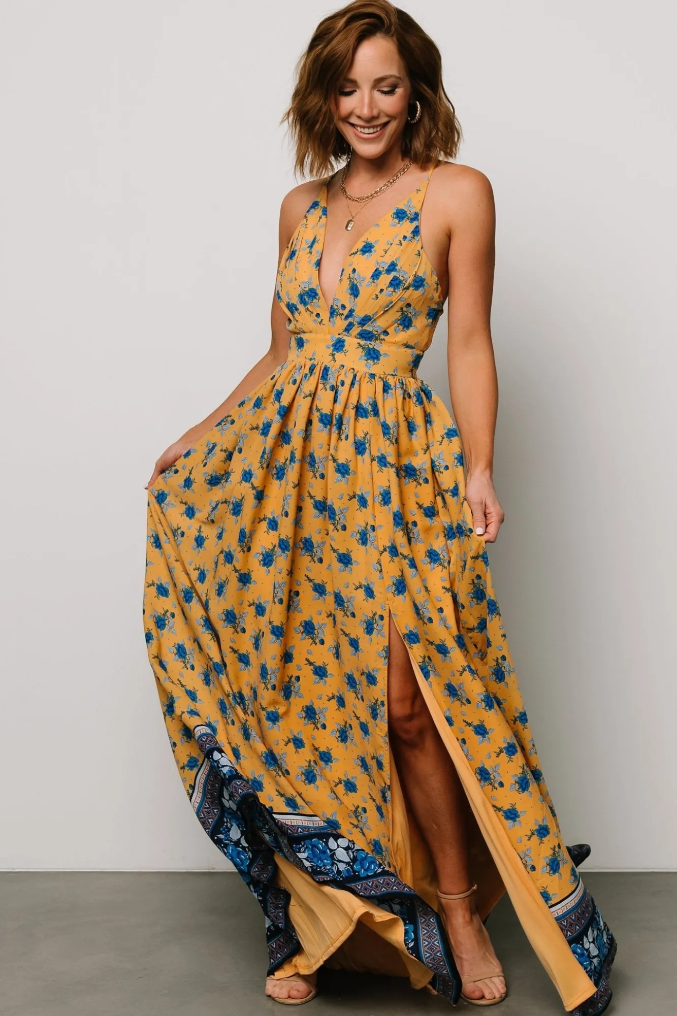 Baltic Born Brylee Maxi Dress | Mustard + Navy