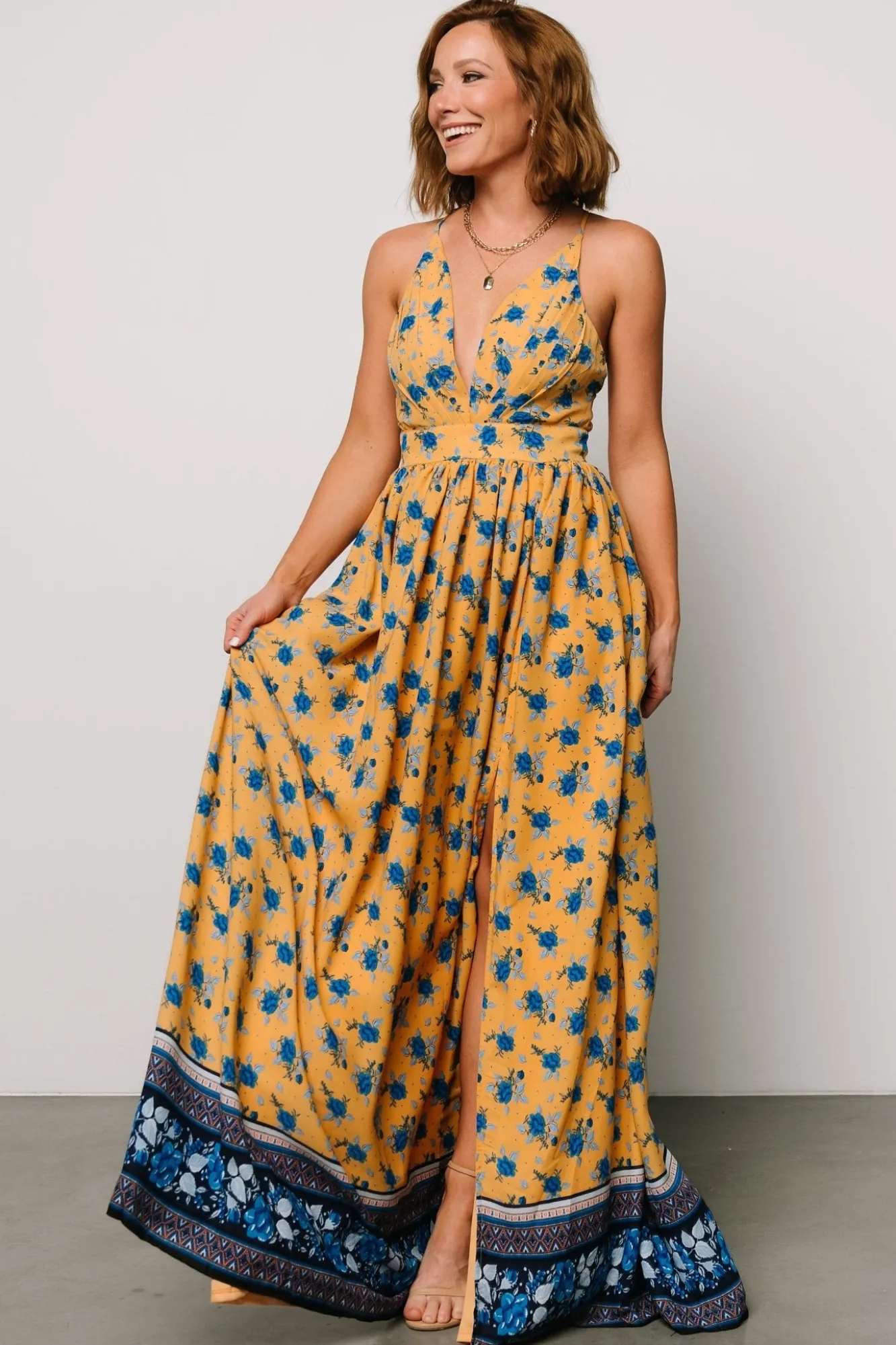 Baltic Born Brylee Maxi Dress | Mustard + Navy