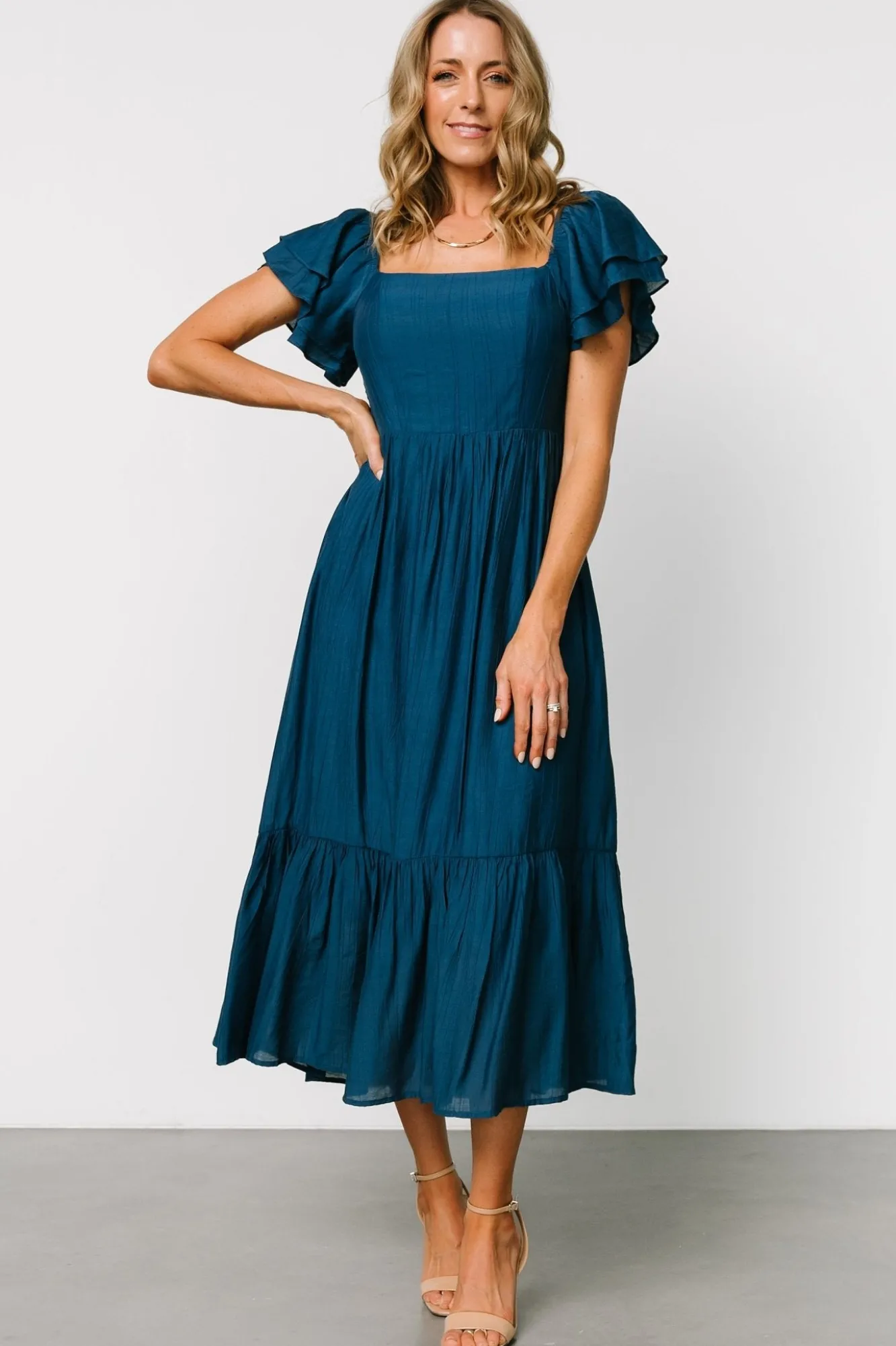 Baltic Born Buttercup Midi Dress | Deep Blue