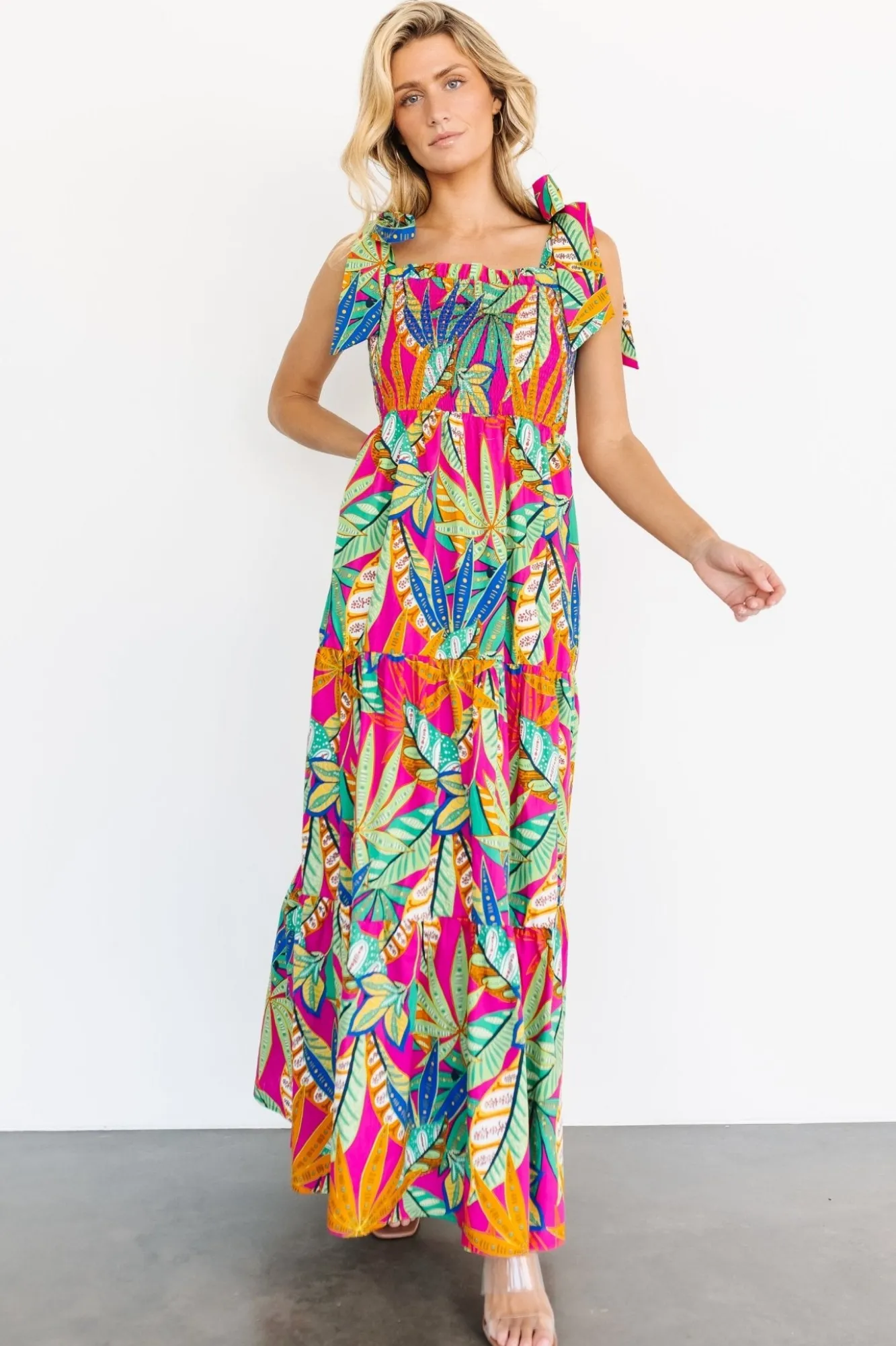 Baltic Born Cabana Maxi Dress | Green + Fuchsia Multi