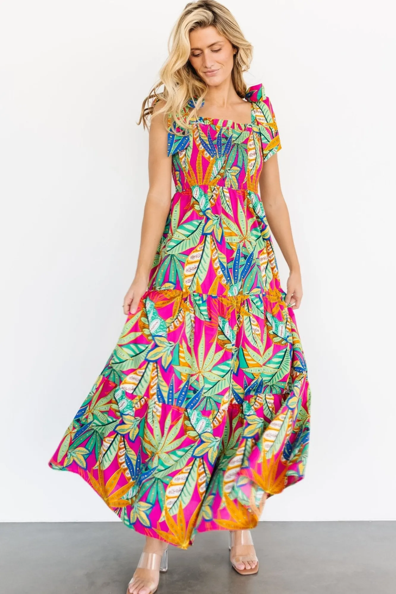 Baltic Born Cabana Maxi Dress | Green + Fuchsia Multi