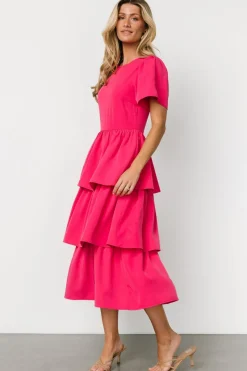 Baltic Born Cadenza Tiered Maxi Dress | Deep Pink