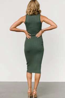 Baltic Born Caitlyn Ribbed Tank Dress | Winter Green