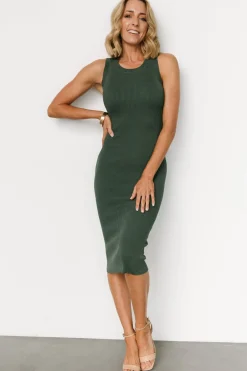 Baltic Born Caitlyn Ribbed Tank Dress | Winter Green