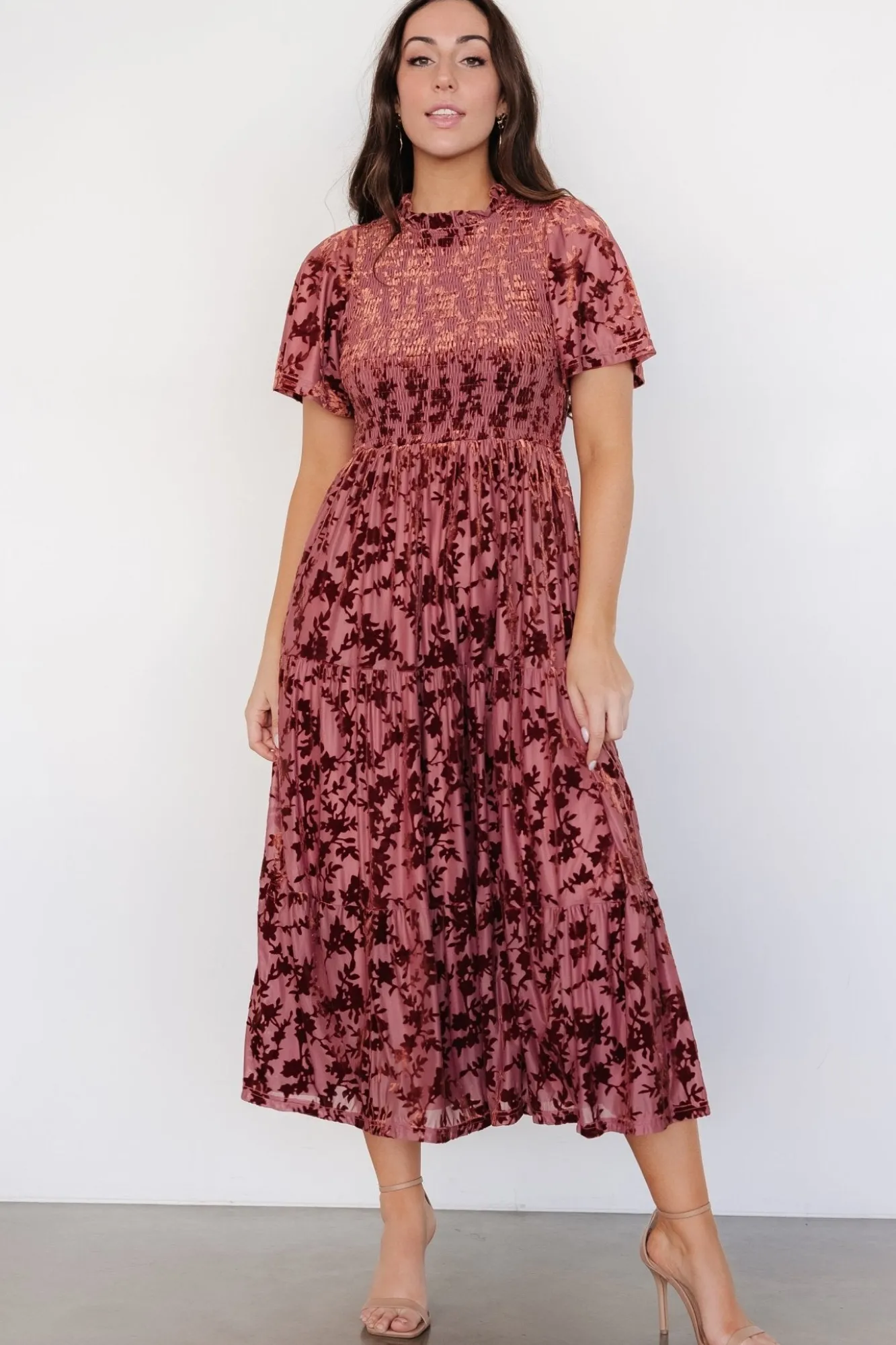 Baltic Born Callen Smocked Velvet Dress | Dusty Clove