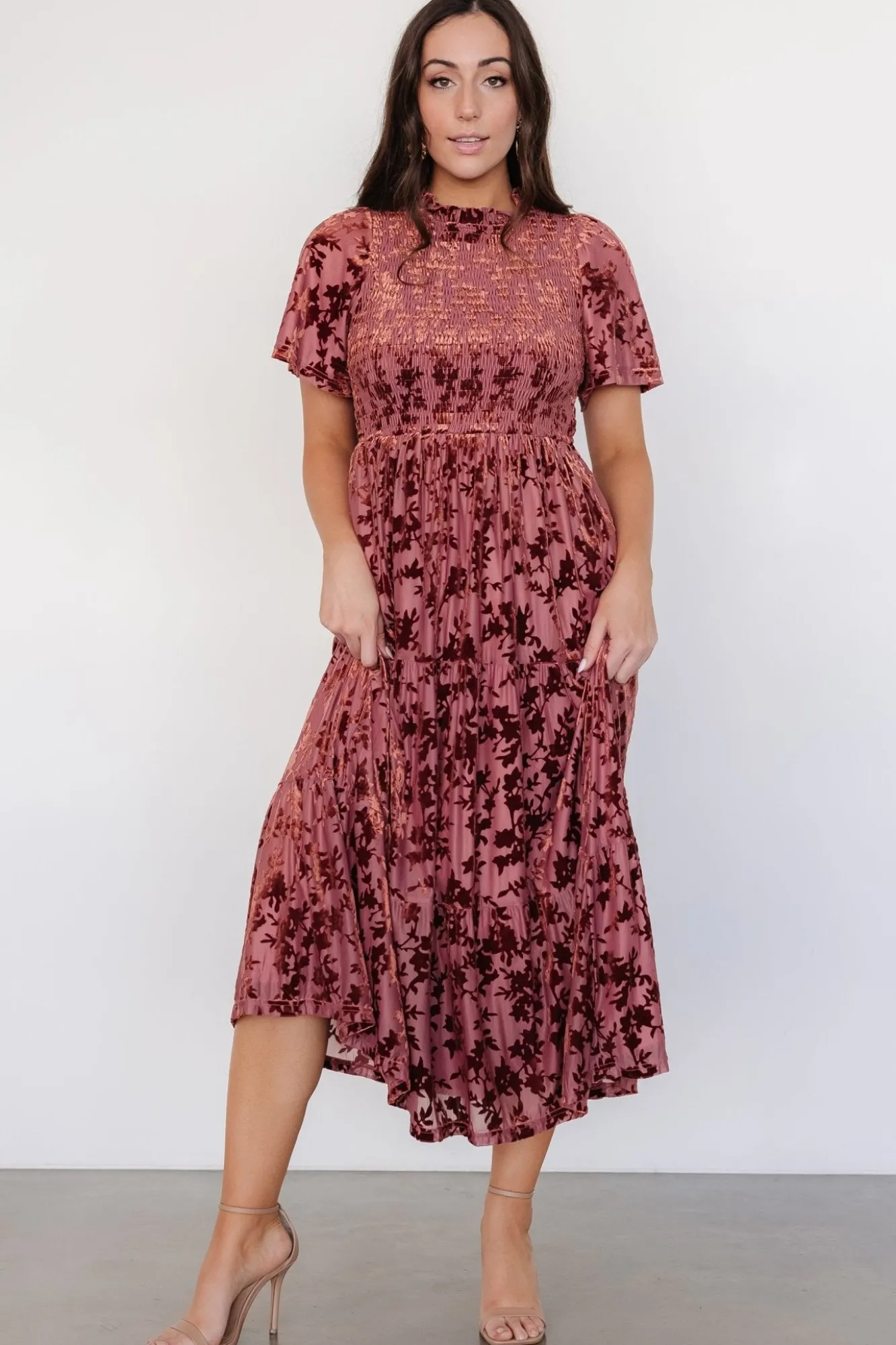 Baltic Born Callen Smocked Velvet Dress | Dusty Clove