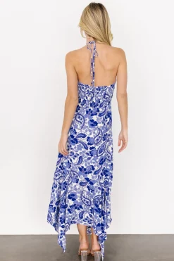 Baltic Born Camila Halter Maxi Dress | Blue + Ivory