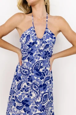Baltic Born Camila Halter Maxi Dress | Blue + Ivory