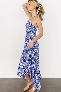 Baltic Born Camila Halter Maxi Dress | Blue + Ivory