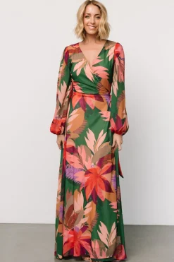 Baltic Born Camilla Wrap Maxi Dress | Green Multi