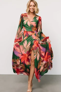 Baltic Born Camilla Wrap Maxi Dress | Green Multi