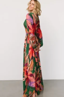 Baltic Born Camilla Wrap Maxi Dress | Green Multi