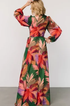 Baltic Born Camilla Wrap Maxi Dress | Green Multi
