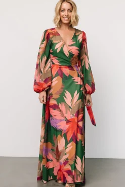 Baltic Born Camilla Wrap Maxi Dress | Green Multi