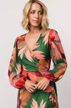 Baltic Born Camilla Wrap Maxi Dress | Green Multi