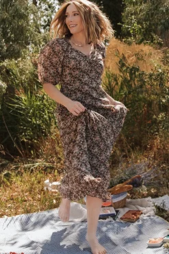 Baltic Born Camryn Maxi Dress | Brown Floral