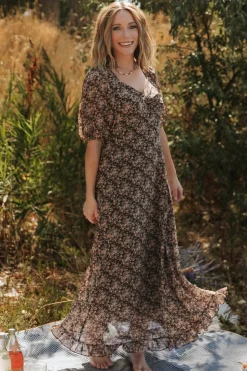 Baltic Born Camryn Maxi Dress | Brown Floral