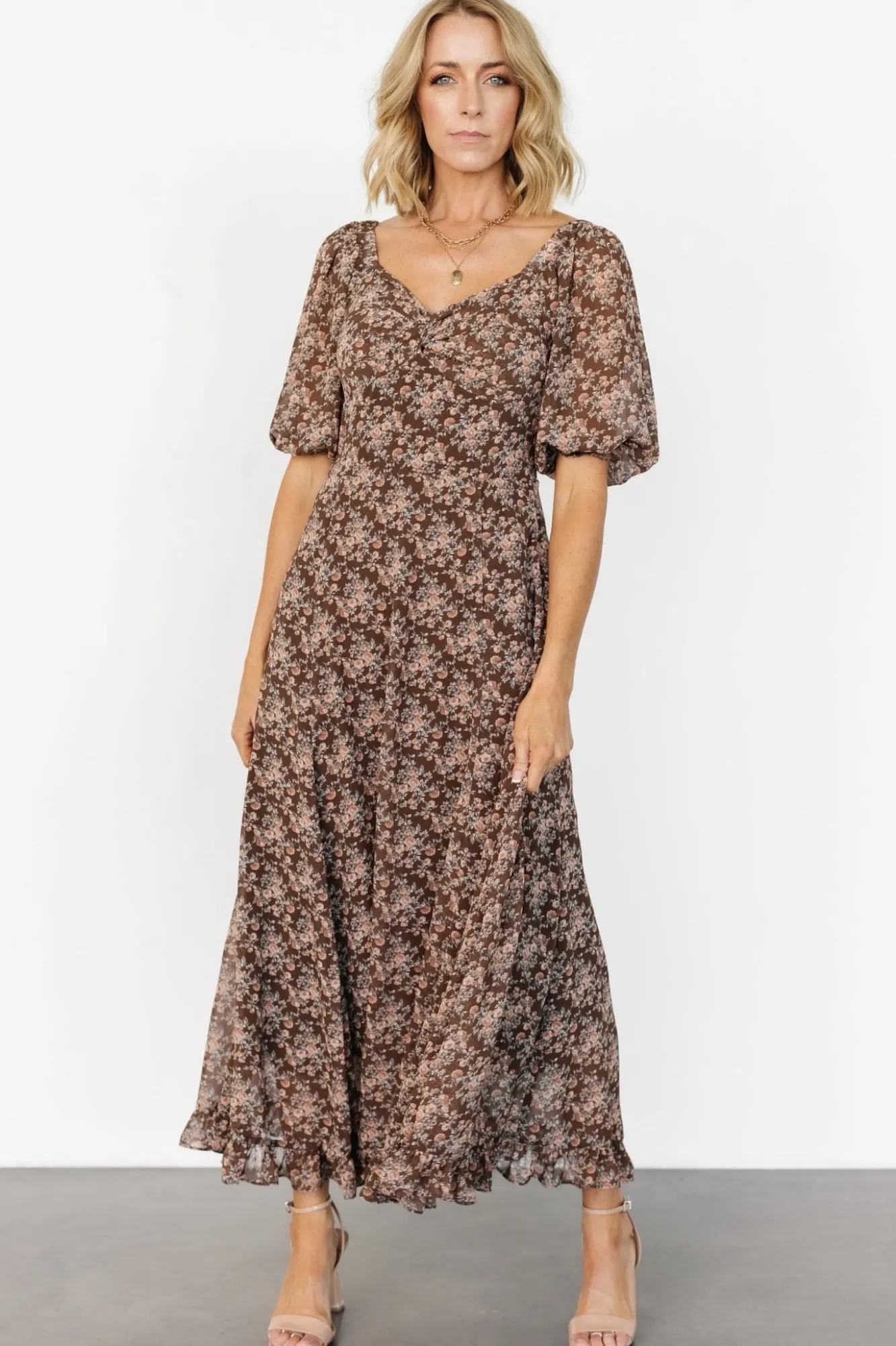 Baltic Born Camryn Maxi Dress | Brown Floral