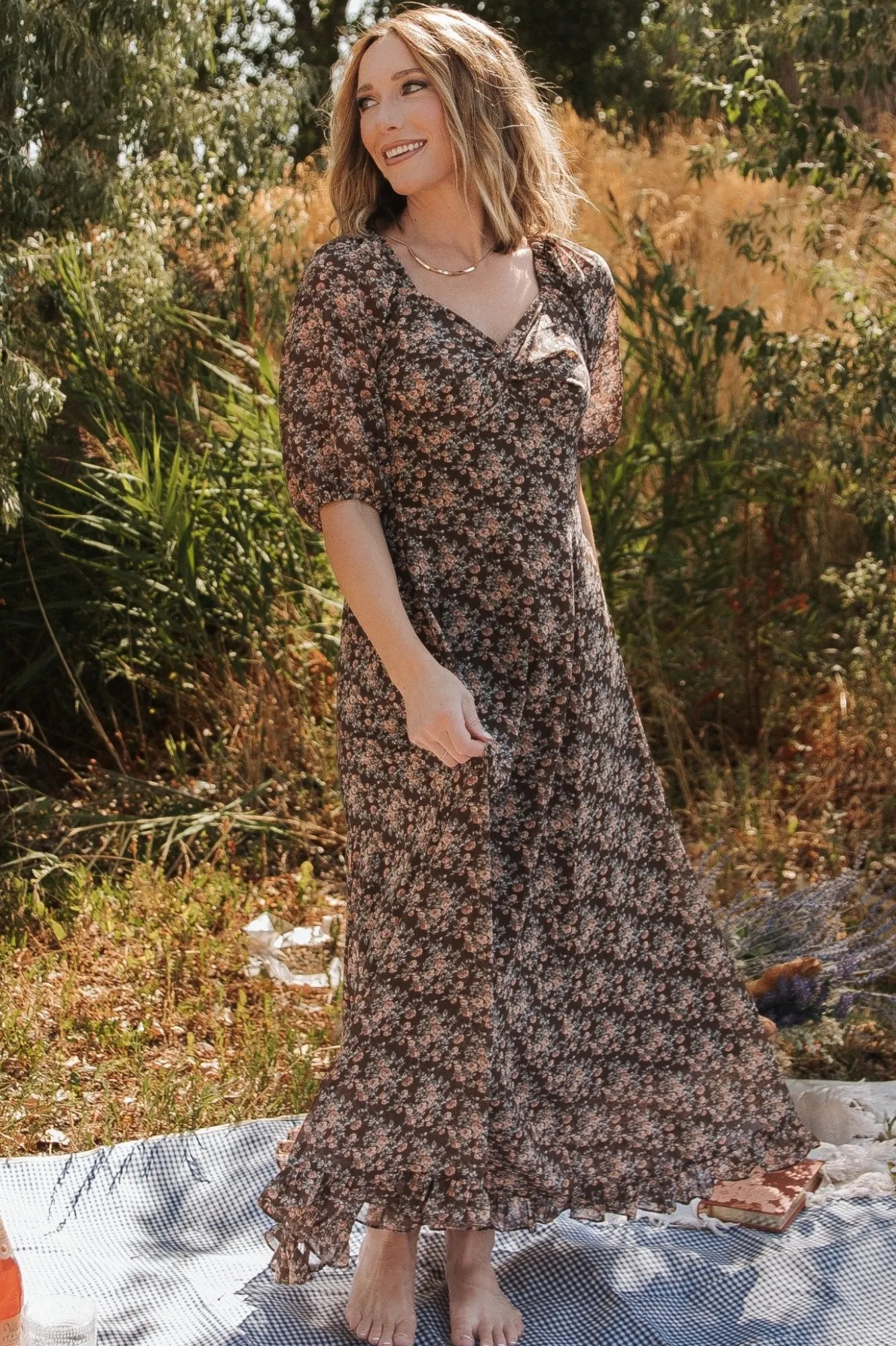 Baltic Born Camryn Maxi Dress | Brown Floral