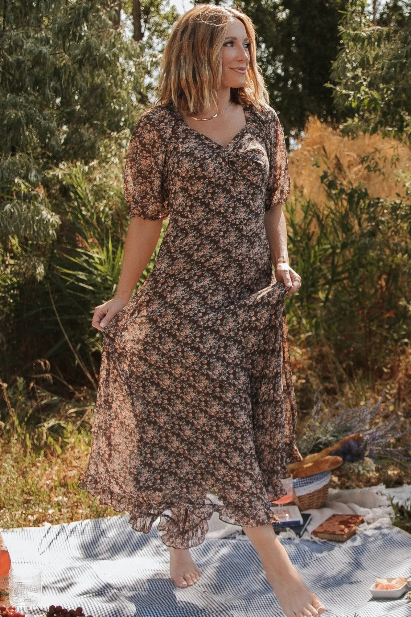 Baltic Born Camryn Maxi Dress | Brown Floral