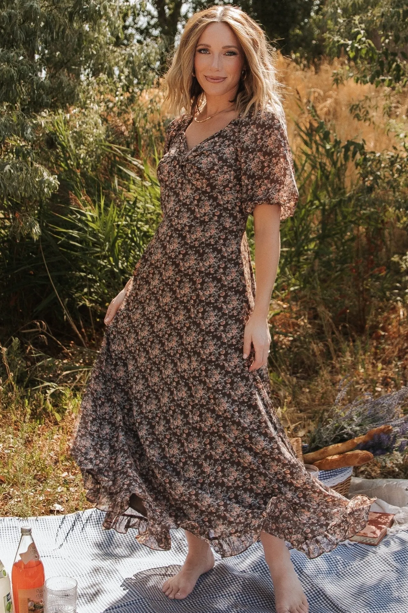 Baltic Born Camryn Maxi Dress | Brown Floral