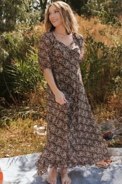 Baltic Born Camryn Maxi Dress | Brown Floral