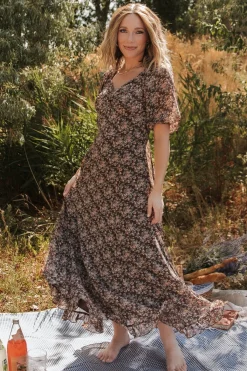 Baltic Born Camryn Maxi Dress | Brown Floral