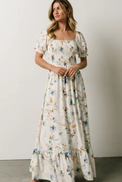 Baltic Born Capri Smocked Maxi Dress | White Multi Print