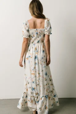 Baltic Born Capri Smocked Maxi Dress | White Multi Print