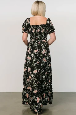 Baltic Born Capri Smocked Maxi Dress | Black Garden Floral