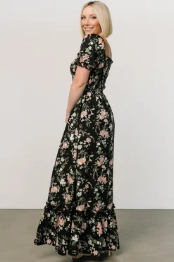 Baltic Born Capri Smocked Maxi Dress | Black Garden Floral