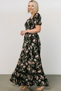 Baltic Born Capri Smocked Maxi Dress | Black Garden Floral