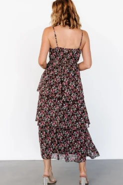 Baltic Born Caprice Tiered Dress | Black Floral