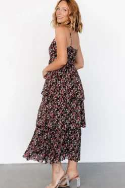 Baltic Born Caprice Tiered Dress | Black Floral