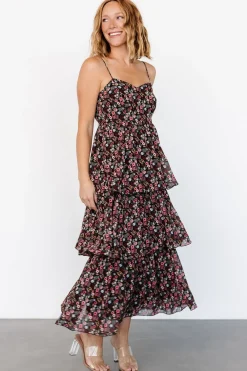 Baltic Born Caprice Tiered Dress | Black Floral