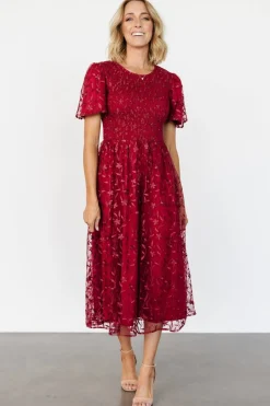 Baltic Born Cara Embroidered Midi Dress |