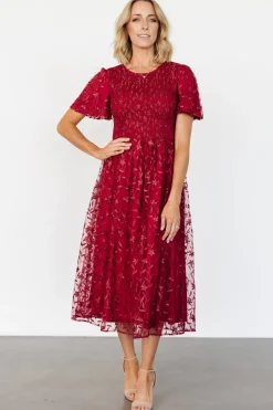 Baltic Born Cara Embroidered Midi Dress |